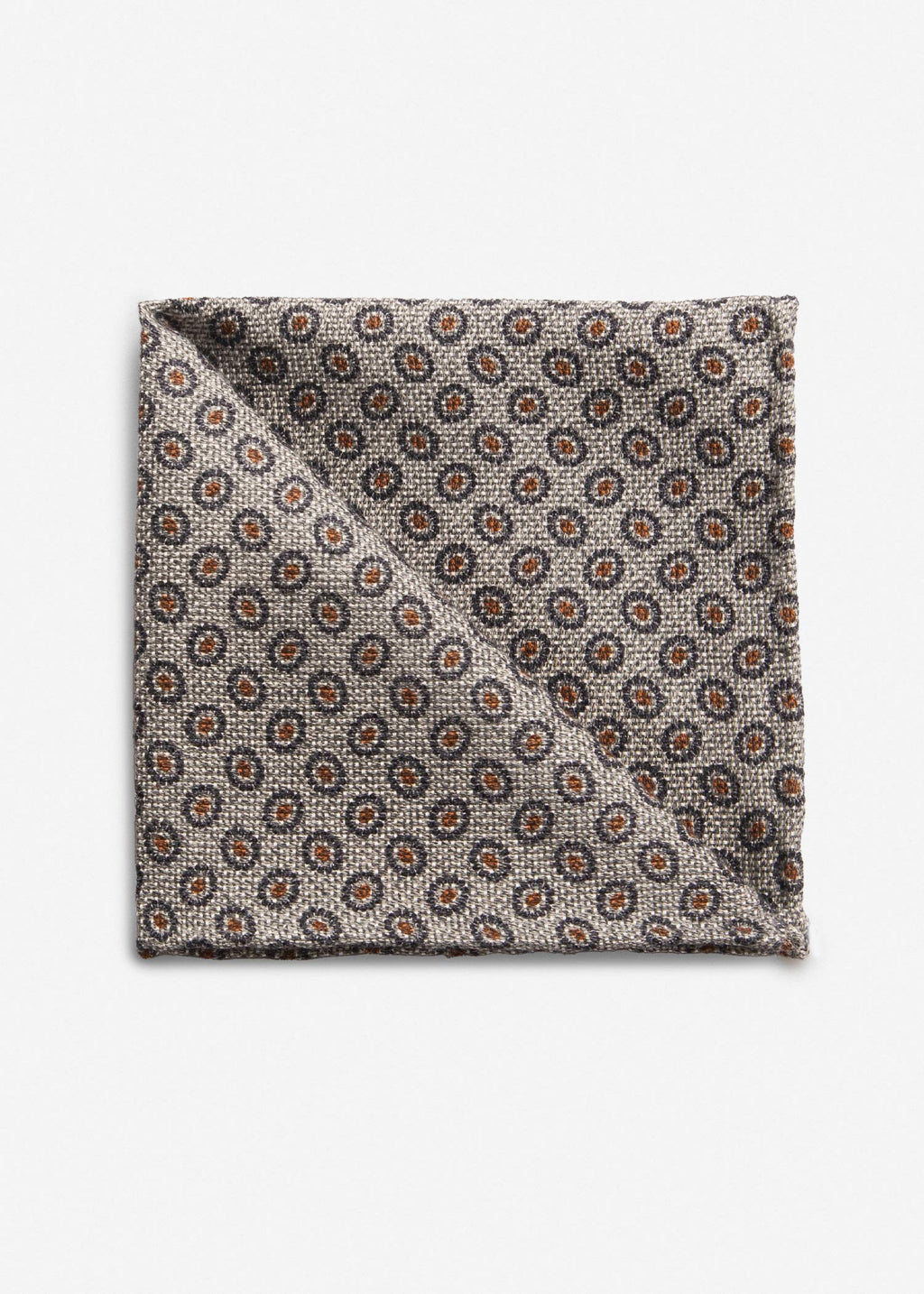 Patterned Silk Pocket Square 2511458 – Grey