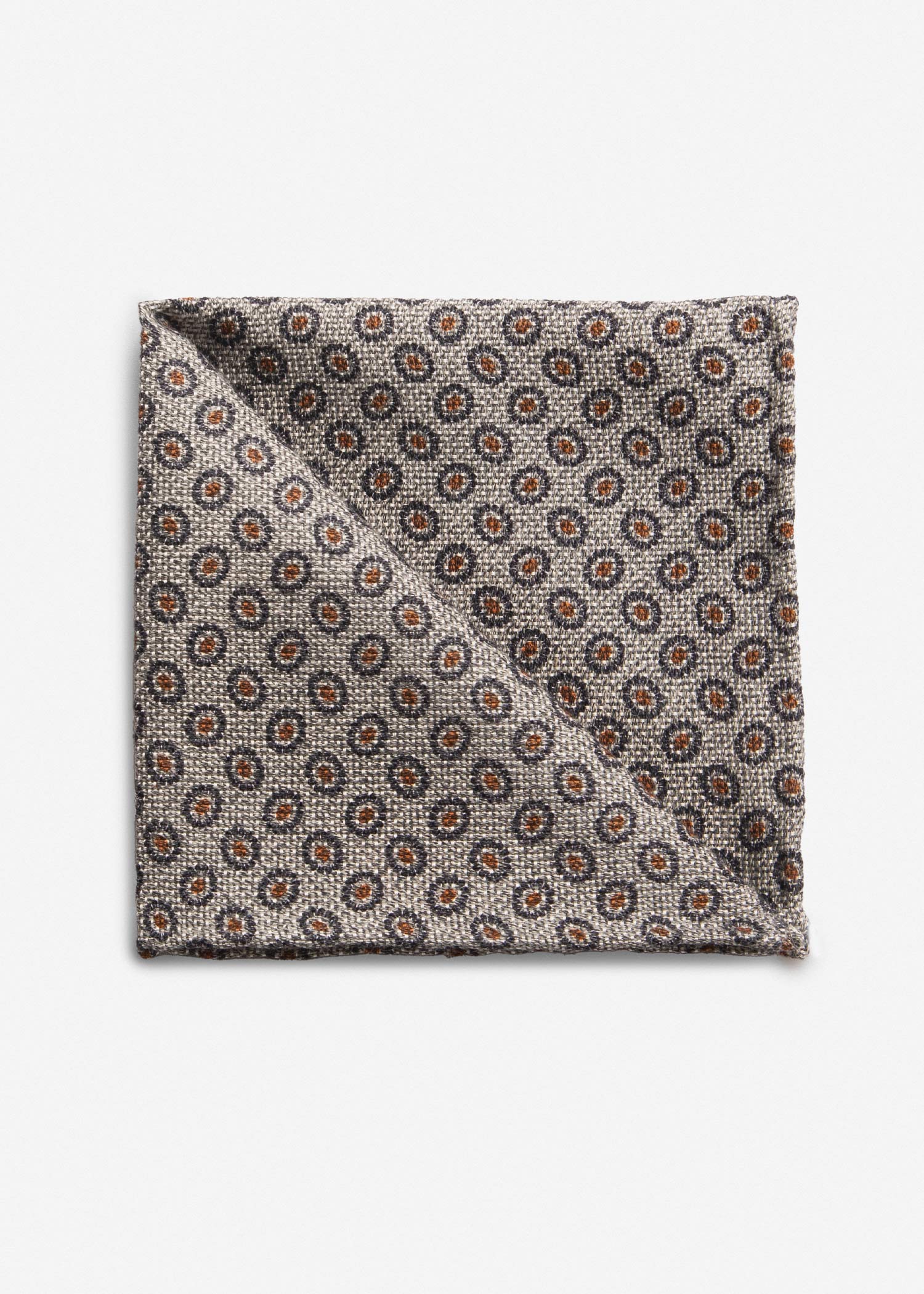Patterned Silk Pocket Square 2511458 – Grey