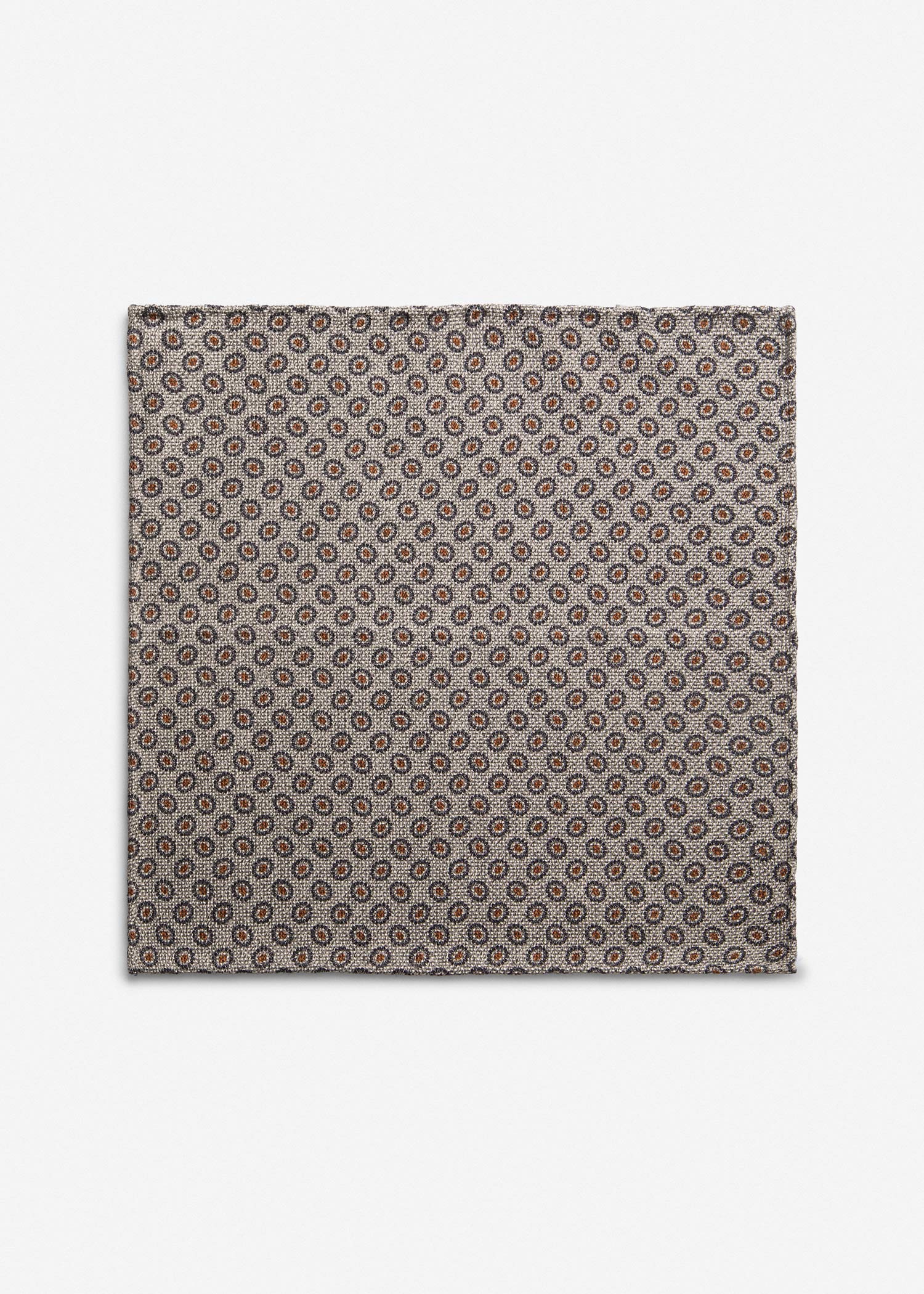 Patterned Silk Pocket Square 2511458 – Grey