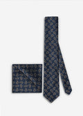 Premium Tie & Pocket Square Set – Navy Blue